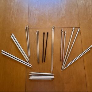 Brittany wooden knitting needle bundle birch and black walnut made in USA